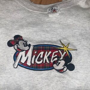 Vintage Plaid Mickey Embroidered Crewneck